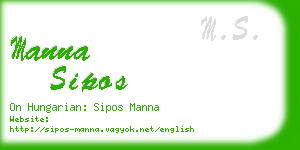 manna sipos business card